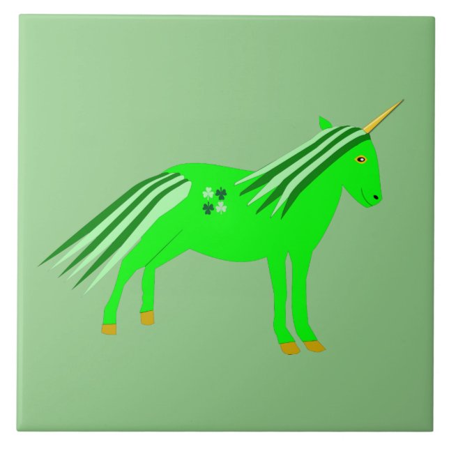 Verde irlandês bonito e Dourado Unicórnio (Frente)