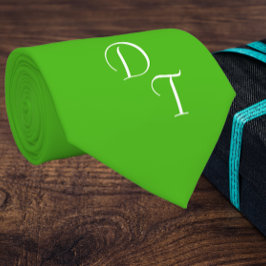 Verde Kelly sólido - sua gravata do pescoço monogr