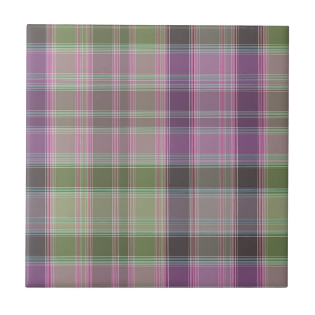Verde, lilac clássico tartan (Frente)