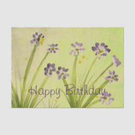 Verde limão bonito E Papel De Tecido Flor Roxo