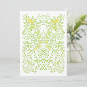 Verde limão Mehndi Bird Wedding Menu