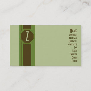 Verde liso & cartão de visita de Brown