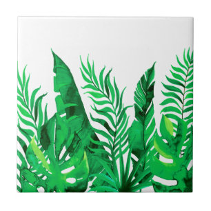 Verde luxúria - folha tropical da aguarela -