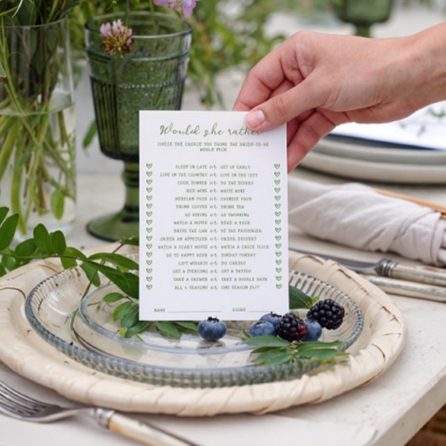 Verde manuscrito Ela iria preferencialmente cartão (Criador carregado)