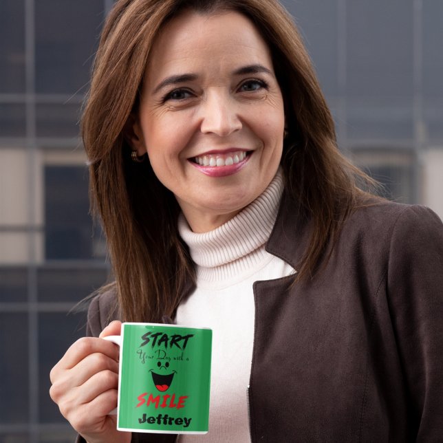 Verde-Mar Comece O Seu Dia Com Uma Caneca De Café  (Criador carregado)