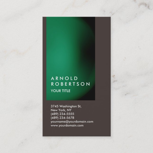 Verde Marrom Personalizar Cartão de visita profiss (Frente)
