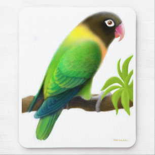 Verde mascarado Mousepad do Lovebird