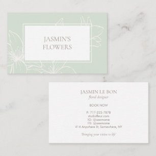 Verde Menta Etiqueta Floral Chic