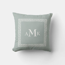 Verde menta Greek Key | Almofada de lançamento mon
