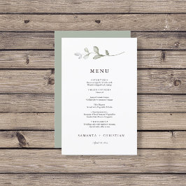 Verde minimalista | Menu de Casamento Botânico