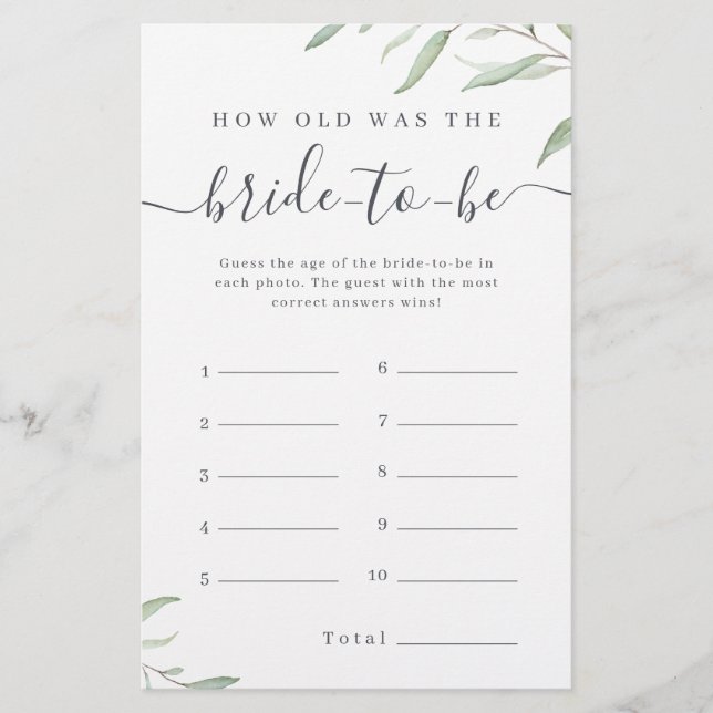 Verde mínimo como a noiva tinha a idade (Frente)