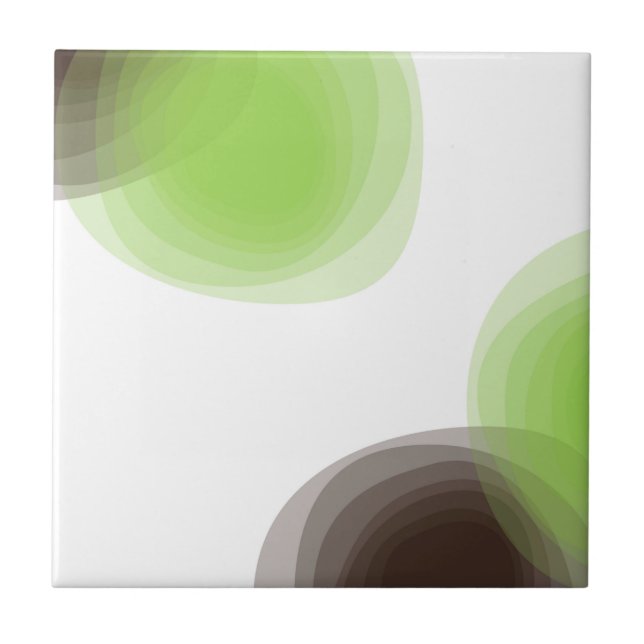 Verde, moderno, simples, gráfico abstrato de flore (Frente)
