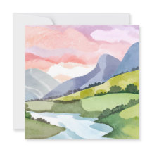 Verde Montanha do Sol | Placa de Aquarela