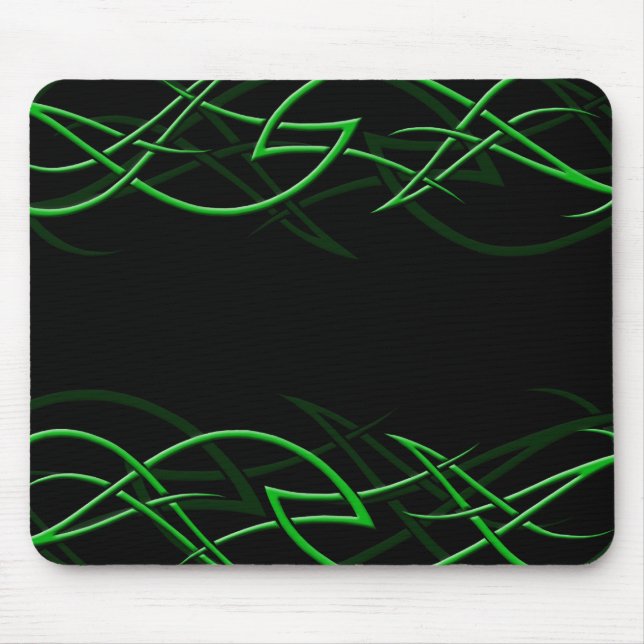 Verde na "elegância preta" Mousepad (Frente)
