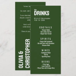 Verde O menu Bebidas com texto Mínimo Negrito