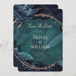 Verde Preto Elegante Salve O Convite De Data
