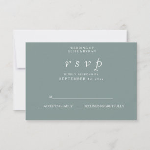 Verde prudente RSVP Wedding moderno elegante