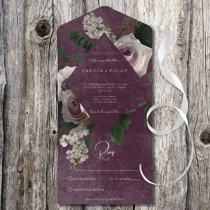 Verde Rosa Escuro e Vinho Floral Branco Não Janto