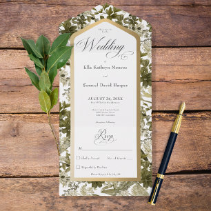Verde Russo Quadro Botânico Dourado Sem Janto