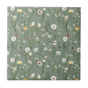 Verde Salmão Rosa Amarelo Floral Branco Seamless
