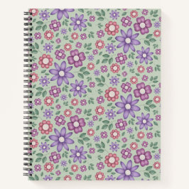 verde sálvia calmo padrão floral caprichoso