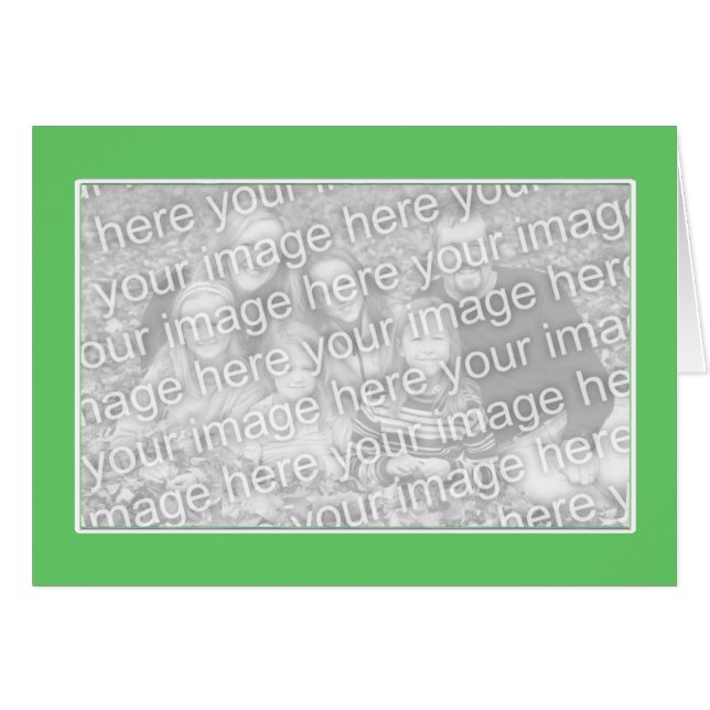 Verde simples com borda branca para Cartão com fot (Frente Horizontal)