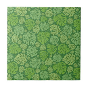 Verde sobre Azulejo cerâmico verde monstera folha