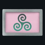 Verde Triskele Símbolo Celta Antigo Rosa<br><div class="desc">Símbolo verde Triskele. O símbolo Triskele ou Triskelion é constituído por três espirais interpressas ou três braços como se estivesse a sair do seu centro. Esse símbolo celta de movimento ou ação representa os três mundos: celeste,  físico e espiritual.</div>