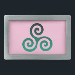 Verde Triskele Símbolo Celta Antigo Rosa<br><div class="desc">Símbolo verde Triskele. O símbolo Triskele ou Triskelion é constituído por três espirais interpressas ou três braços como se estivesse a sair do seu centro. Esse símbolo celta de movimento ou ação representa os três mundos: celeste, físico e espiritual.</div>