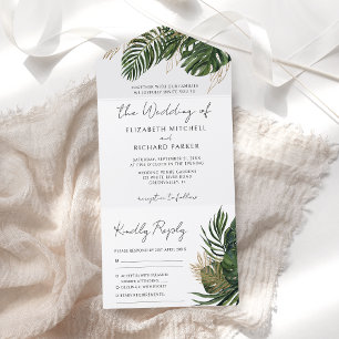 Verde Tropical Botânica Tudo Em Um Casamento