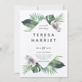 Verde tropical convite rústico