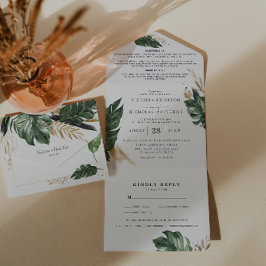 Verde tropical | Tudo em um Convite de casamento