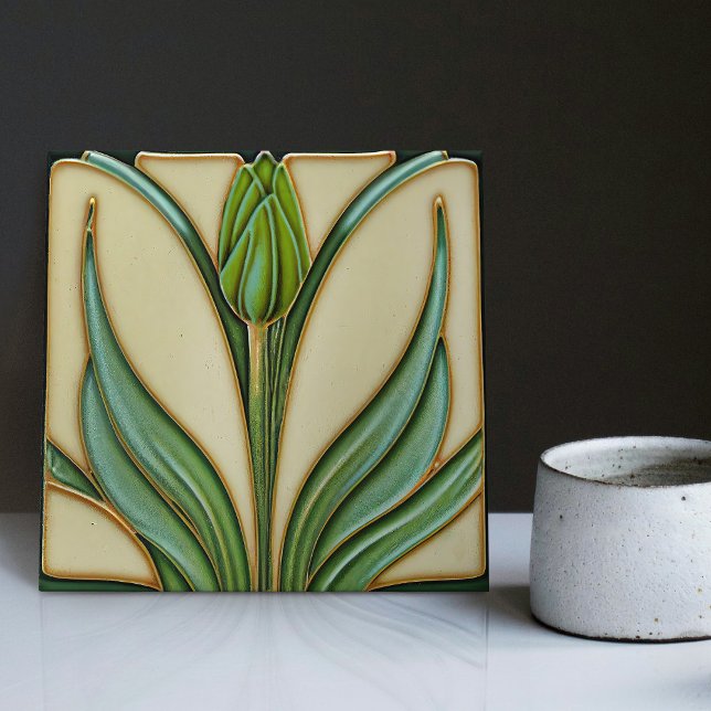 Verde Tulip Wall Decor Art Nouveau Art Deco (Criador carregado)