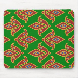 Verde, Vermelho, Fleur-de-lys Mousepad