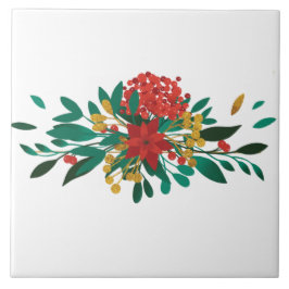 Verde Vermelho Moderno e Dourado Natal Floral