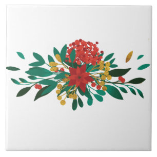 Verde Vermelho Moderno e Dourado Natal Floral