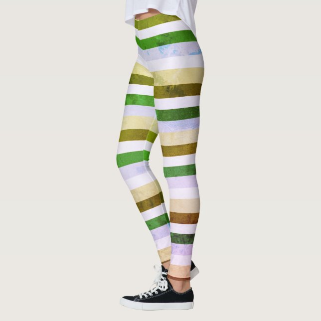 Verdes 7 Blue Stripes leggings (Esquerda)