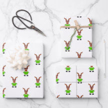 Verdes Festivos E Douradas Reindeiros De Natal Kas