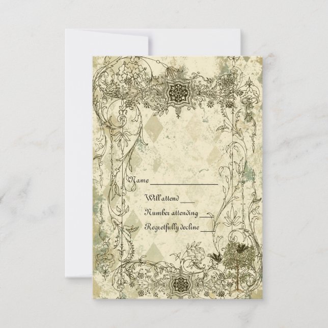 Verdigris italiano Vintage rsvp com envelopes (Frente)