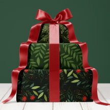 Verdura Botânica Vermelho E Verde Natal