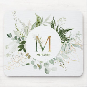 Verdura Letra Monograma M Mouse Pad