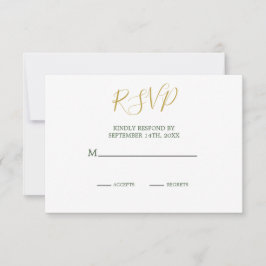 Vereador RSVP de Casamento Dourado Elegante de Mad