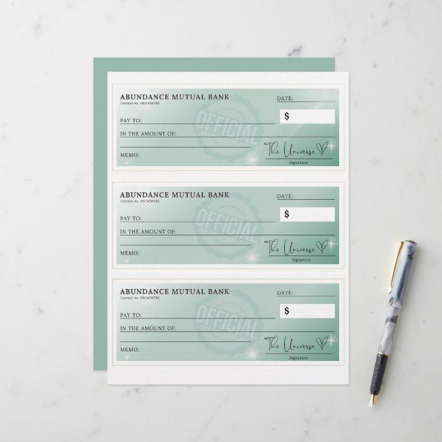 Verificação de abundância - Lei de Atração do Verd (Frente/Verso In Situ)