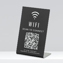 Verificação de código QR Wifi para conectar preto