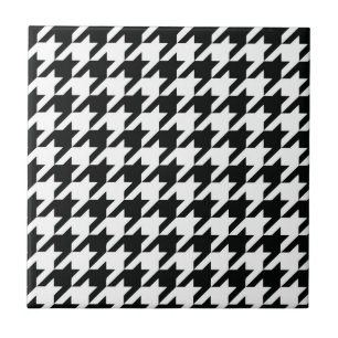 Verificação de houndstooth Clássico Branco Preto