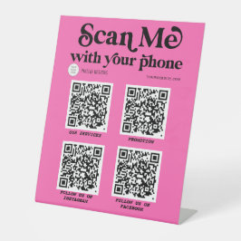 Verificação de rede de código QR moderno rosa quen