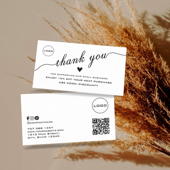 Verificação QR Obrigado | Cartão de visita de Logo (Criador carregado)