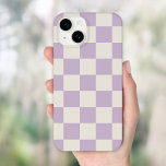 Verificação Retroativa Lilac<br><div class="desc">Capa de telefone de impressão de cartão de verificação do carrinho da Trendy em cores púrpura e marfim com lavanda empoeirada. Use as ferramentas de design para adicionar seu próprio monograma, nome ou outro texto, ou alterar a cor de fundo para criar um único cobrir de dispositivo tipo.</div>