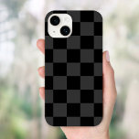 Verificação retrorreflectora preta<br><div class="desc">Capa de telefone de impressão do quadro de verificação da Trendy boho em cinzas de carvão negro e cores pretas. Use as ferramentas de design para adicionar seu próprio monograma, nome ou outro texto, ou alterar a cor de fundo para criar um único cobrir de dispositivo tipo.</div>