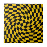 Verificações Retrotorturadas em Amarelo Preto Veri<br><div class="desc">O verso distorcido verifica o design de tabuleiro de xadrez,  em uma combinação de cores preto e amarelo retrorreflector. O tabuleiro retrovisor gemeu anos setenta psíquicos,  estilo moderno,  decoração design-doméstica,  produtos de escritório e escolares e presentes retro-distorcidos.</div>